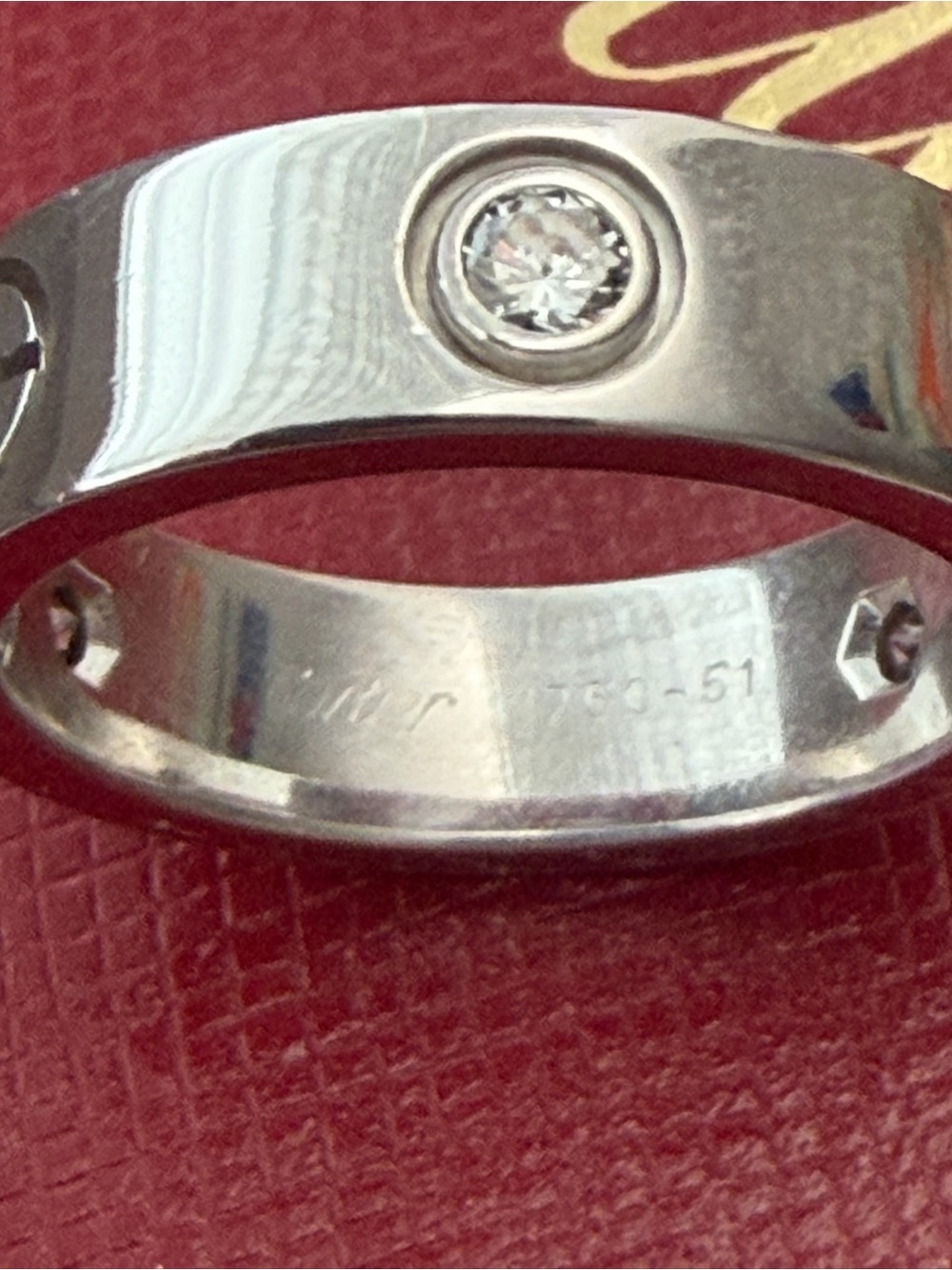 Cartier Classic Love Ring 3 Diamonds 750 WG Cartier Size : 51 ( US 5.75) - Picture 5 of 16